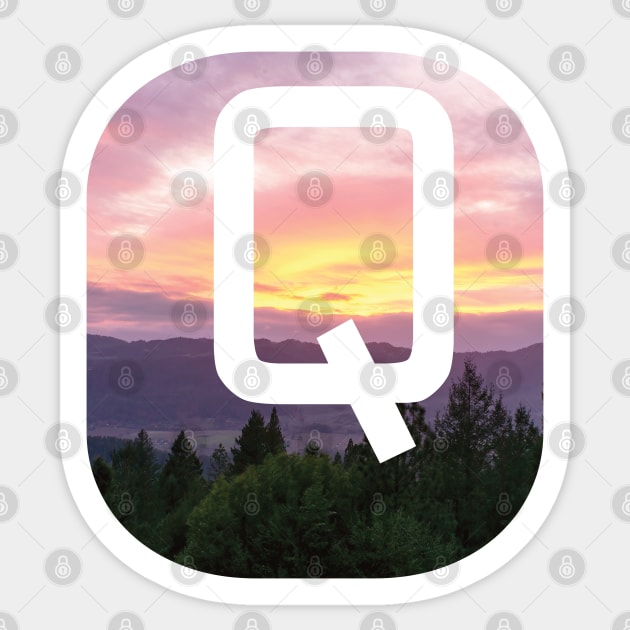 Initial Q Sunset Photograph Sticker by DPattonPD